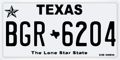TX license plate BGR6204