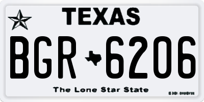 TX license plate BGR6206
