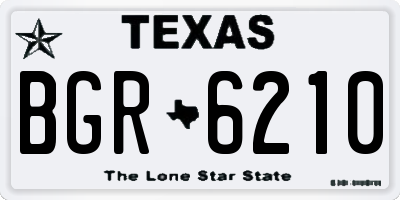 TX license plate BGR6210