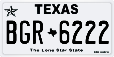 TX license plate BGR6222