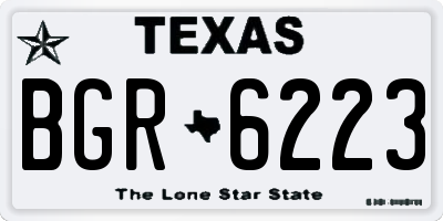 TX license plate BGR6223