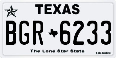 TX license plate BGR6233