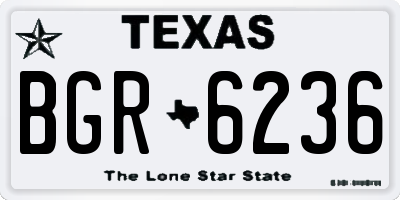 TX license plate BGR6236