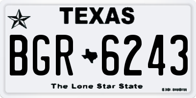 TX license plate BGR6243