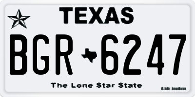 TX license plate BGR6247