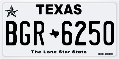 TX license plate BGR6250
