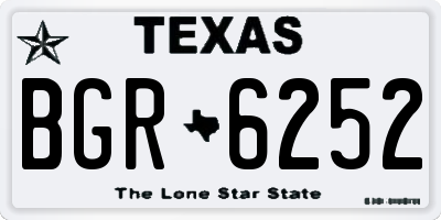 TX license plate BGR6252