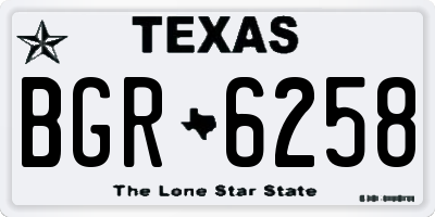 TX license plate BGR6258