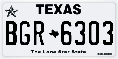 TX license plate BGR6303