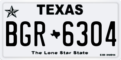 TX license plate BGR6304
