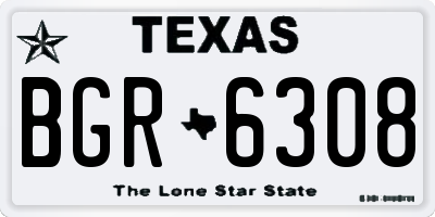 TX license plate BGR6308