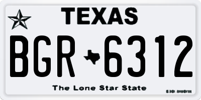 TX license plate BGR6312
