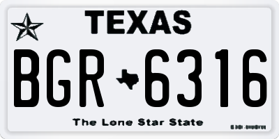 TX license plate BGR6316