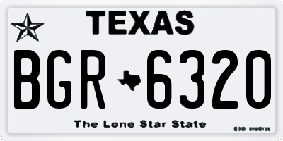 TX license plate BGR6320