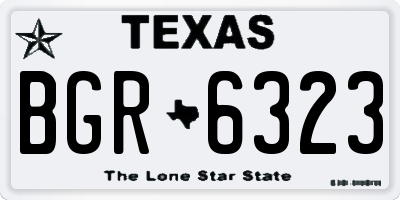 TX license plate BGR6323