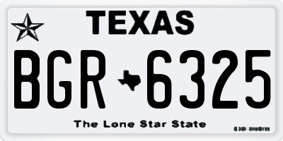 TX license plate BGR6325