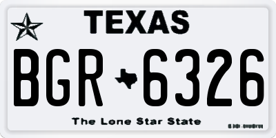 TX license plate BGR6326