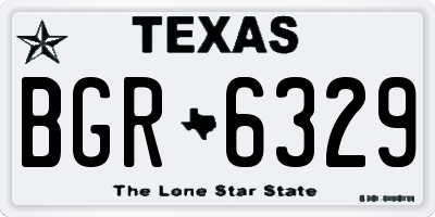 TX license plate BGR6329