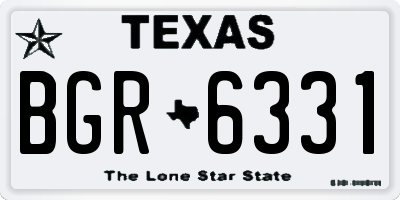 TX license plate BGR6331
