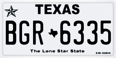 TX license plate BGR6335