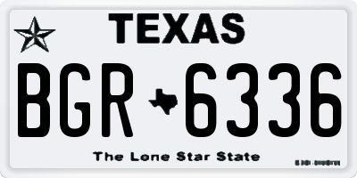 TX license plate BGR6336