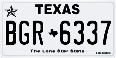TX license plate BGR6337