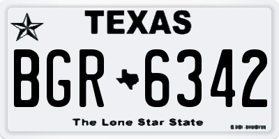 TX license plate BGR6342