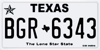 TX license plate BGR6343