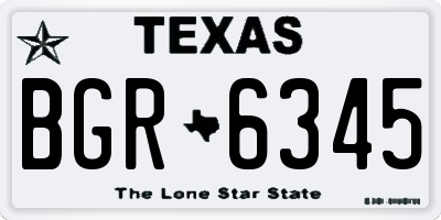 TX license plate BGR6345