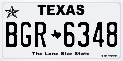 TX license plate BGR6348