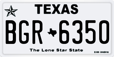 TX license plate BGR6350