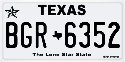 TX license plate BGR6352