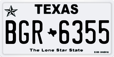 TX license plate BGR6355