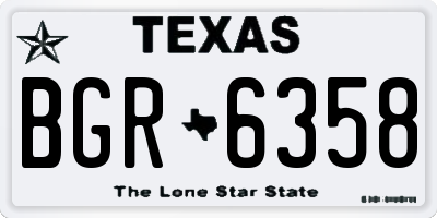 TX license plate BGR6358