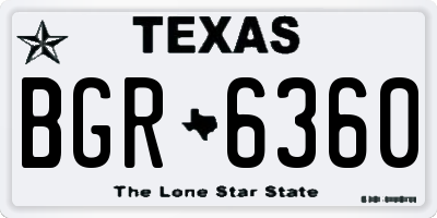 TX license plate BGR6360
