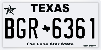 TX license plate BGR6361
