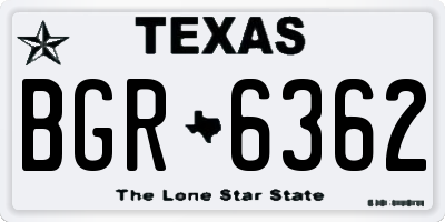 TX license plate BGR6362