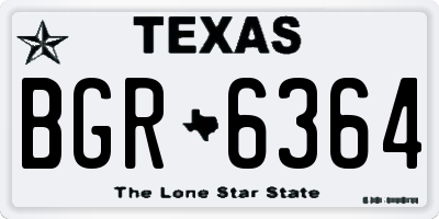 TX license plate BGR6364