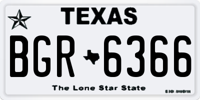 TX license plate BGR6366