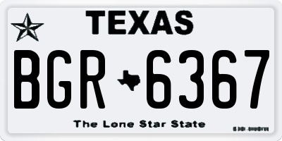 TX license plate BGR6367