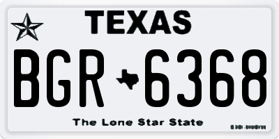 TX license plate BGR6368