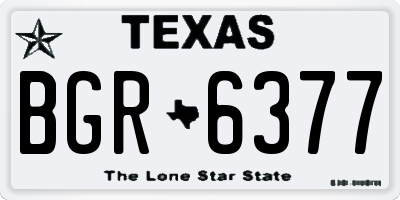 TX license plate BGR6377