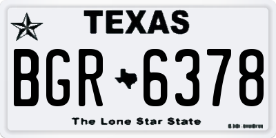 TX license plate BGR6378