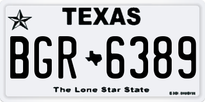TX license plate BGR6389