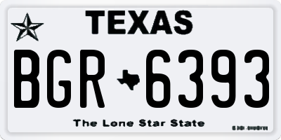 TX license plate BGR6393