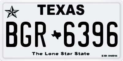 TX license plate BGR6396