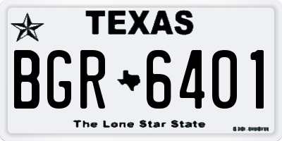 TX license plate BGR6401