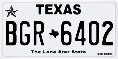 TX license plate BGR6402