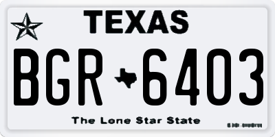 TX license plate BGR6403