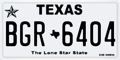 TX license plate BGR6404